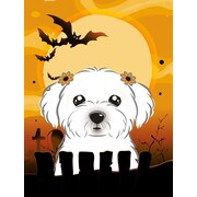 Caroline's Treasures Halloween Spook Vertical Flag; Maltese