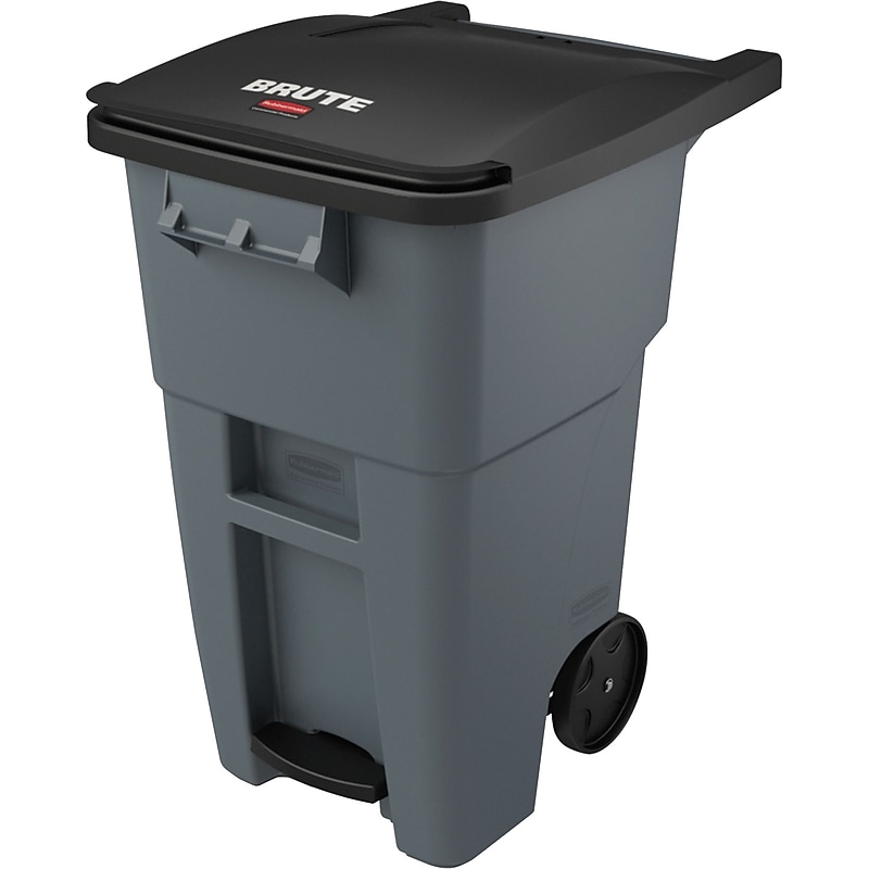 Rubbermaid Commercial 50-gal Step On Roll Container, 39.6" H x 24" W, High-density Polyethylene (HDPE), Gray image 1