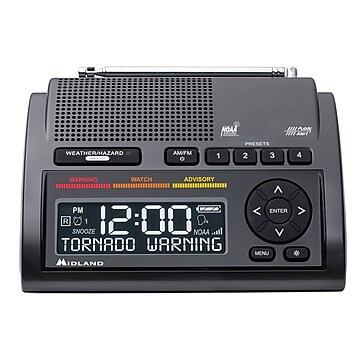 Midland Deluxe Weather Alert Radio with Dual Alarm Clock WR400