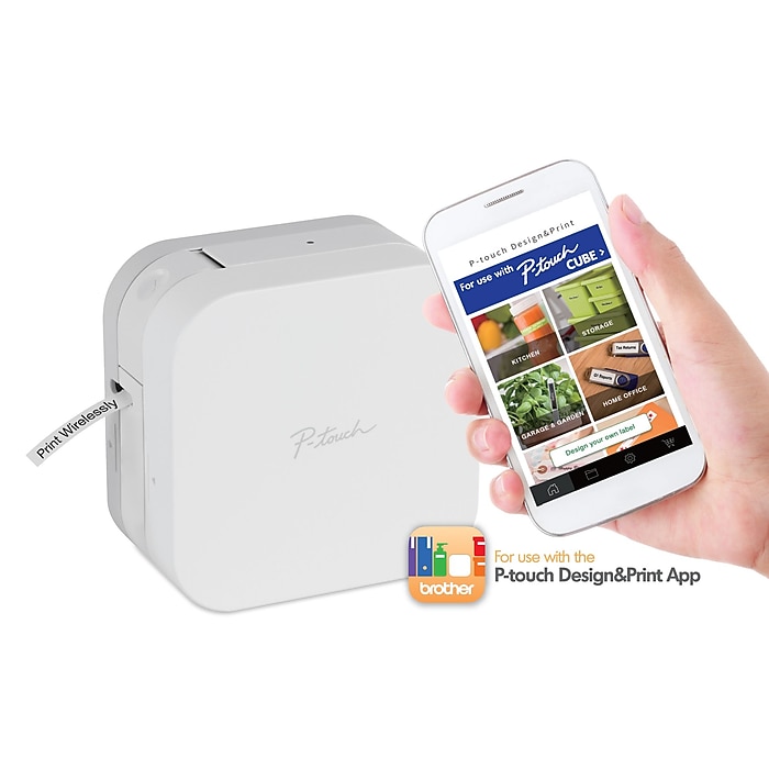 超安い品質 PT-P300BT P-Touch Brother Cube Staples | Printer Label Desktop オフィス用品