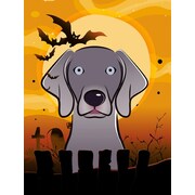 Caroline's Treasures Halloween Spook Vertical Flag; Weimaraner