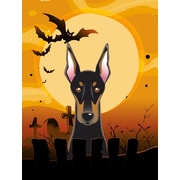 Caroline's Treasures Halloween Spook Vertical Flag; Doberman