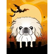 Caroline's Treasures Halloween Spook Vertical Flag; Pekingese