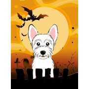 Caroline's Treasures Halloween Spook Vertical Flag; Westie