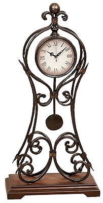 Fleur De Lis Living Metal Tabletop Clock