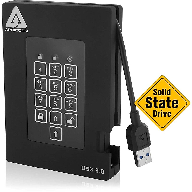 Apricorn Aegis Padlock Fortress A25-3PL256-S2000F 2 TB External Solid State Drive image 1