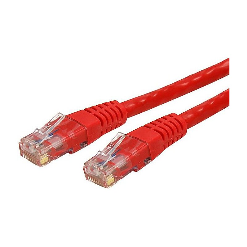 StarTech 20 ft Red Molded Cat6 UTP Patch Cable, ETL Verified image 1