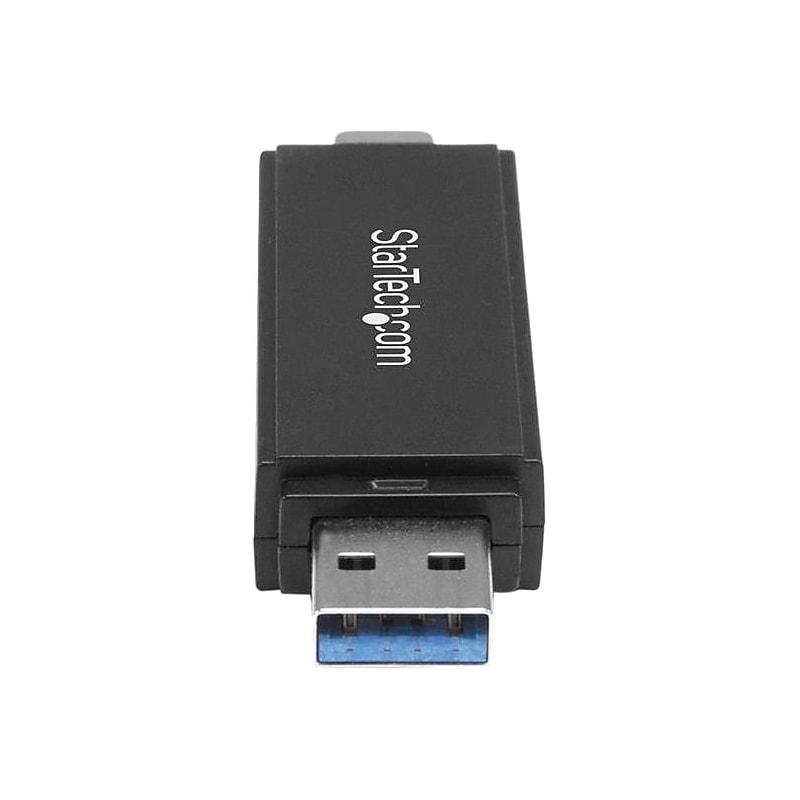 StarTech USB 3.0 Memory Card Reader for SD and microSD Cards, USB-C and USB-A, Portable USB SD and microSD Card Reader image 1
