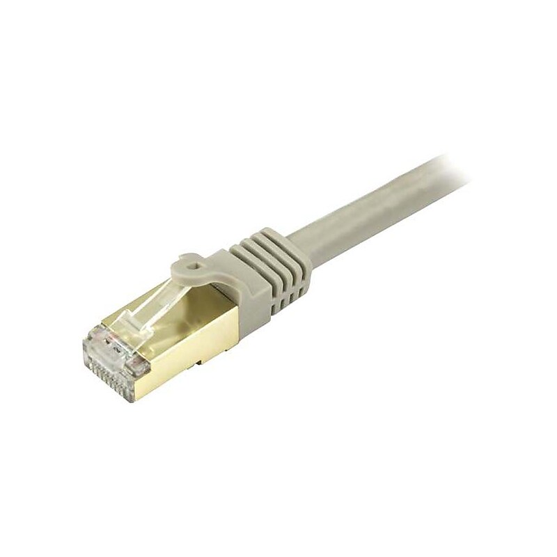 StarTech 12ft Gray Cat6a Shielded Patch Cable, Cat6a Ethernet Cable, 12 ft Cat 6a STP Cable, Snagless RJ45 Ethernet Cord image 1