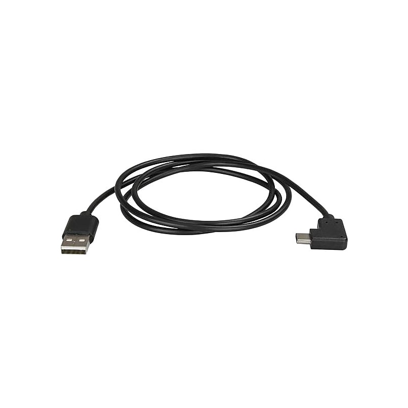 StarTech 1m 3ft USB to USB C Cable, Right Angle USB Cable, M/M, USB 2.0 Cable, USB Type C, USB A to USB C Cable image 1