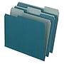Pendaflex EarthWise Recycled File Folder, 1/3-Cut Tab, Assorted, Letter Size, Blue, 100/Box (04302)~#|#~m006377505_sc7