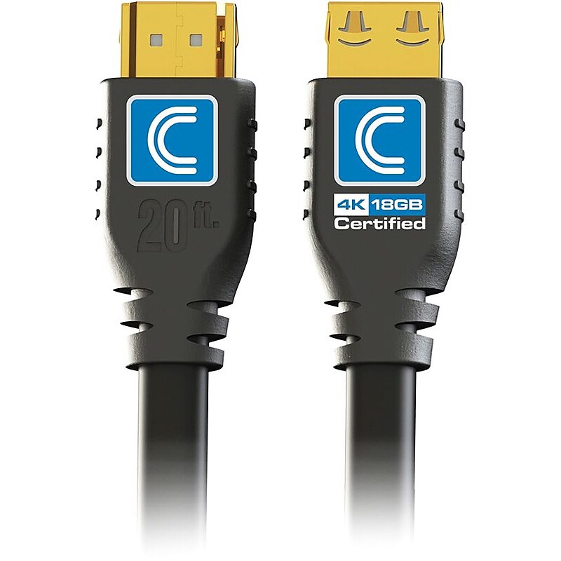 Comprehensive Pro AV/IT Series HD18G-20PROBLK 20' HDMI 4K Audio/Video Cable, Jet Black image 1
