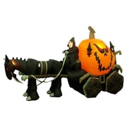 The Holiday Aisle Halloween Inflatable Skeleton Ghost Driving Carriage...