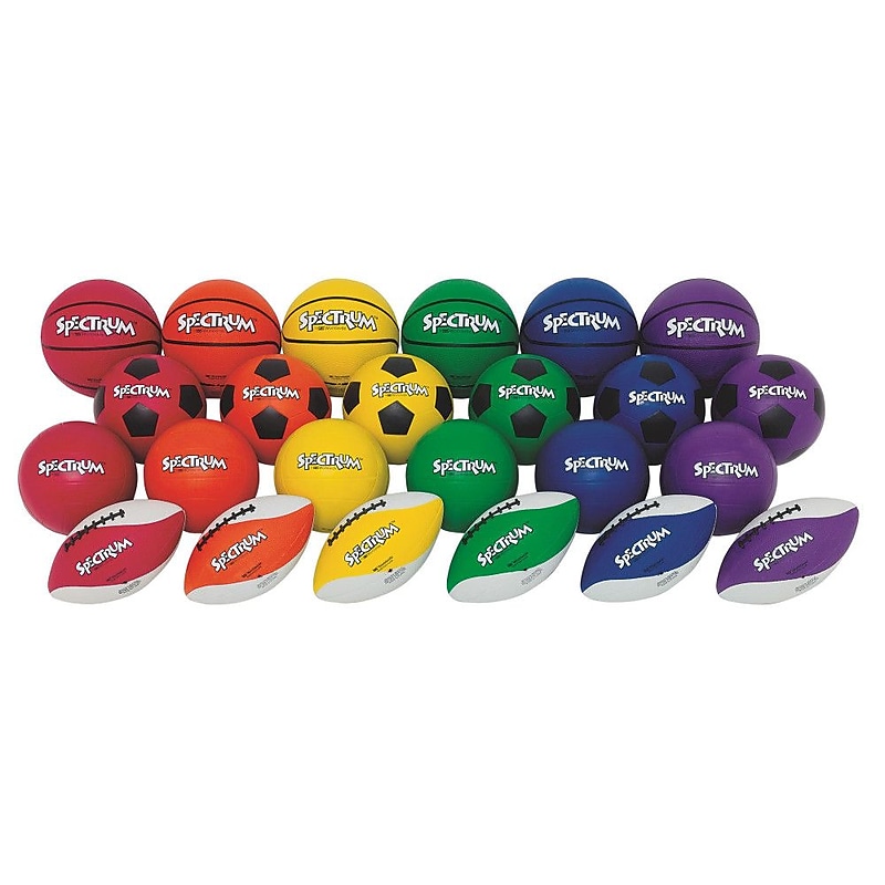Spectrum Complete Youth Sports Ball Set, Assorted Colors, 24/Set (W11675) image 1