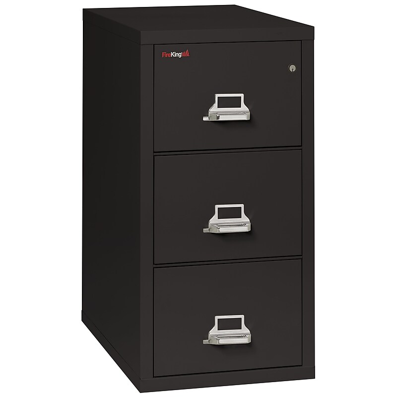FireKing Vertical 3 Drawer Legal Fireproof File Cabinet - Black (3-3121-CBLI) image 1