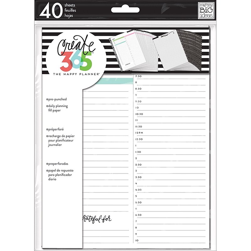 The Happy Planner CLASSIC Daily Fill Paper (FIL-03) image 1