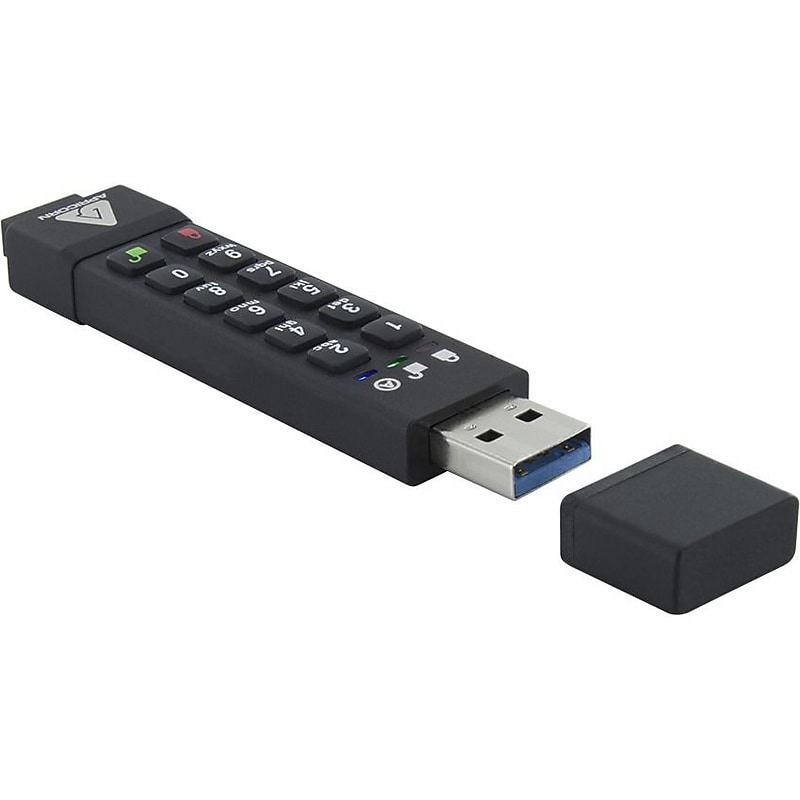 Apricorn Aegis Secure Key 3z 128GB USB 3.1 Type A Flash Drive, Black (ASK3Z-128GB) image 1