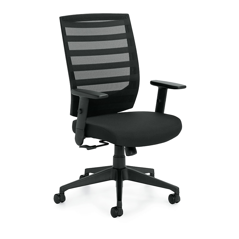 Offices To Go High-Back Mesh Fabric Management Chair, Black, Adjustable Arms (OTG11920B) image 1