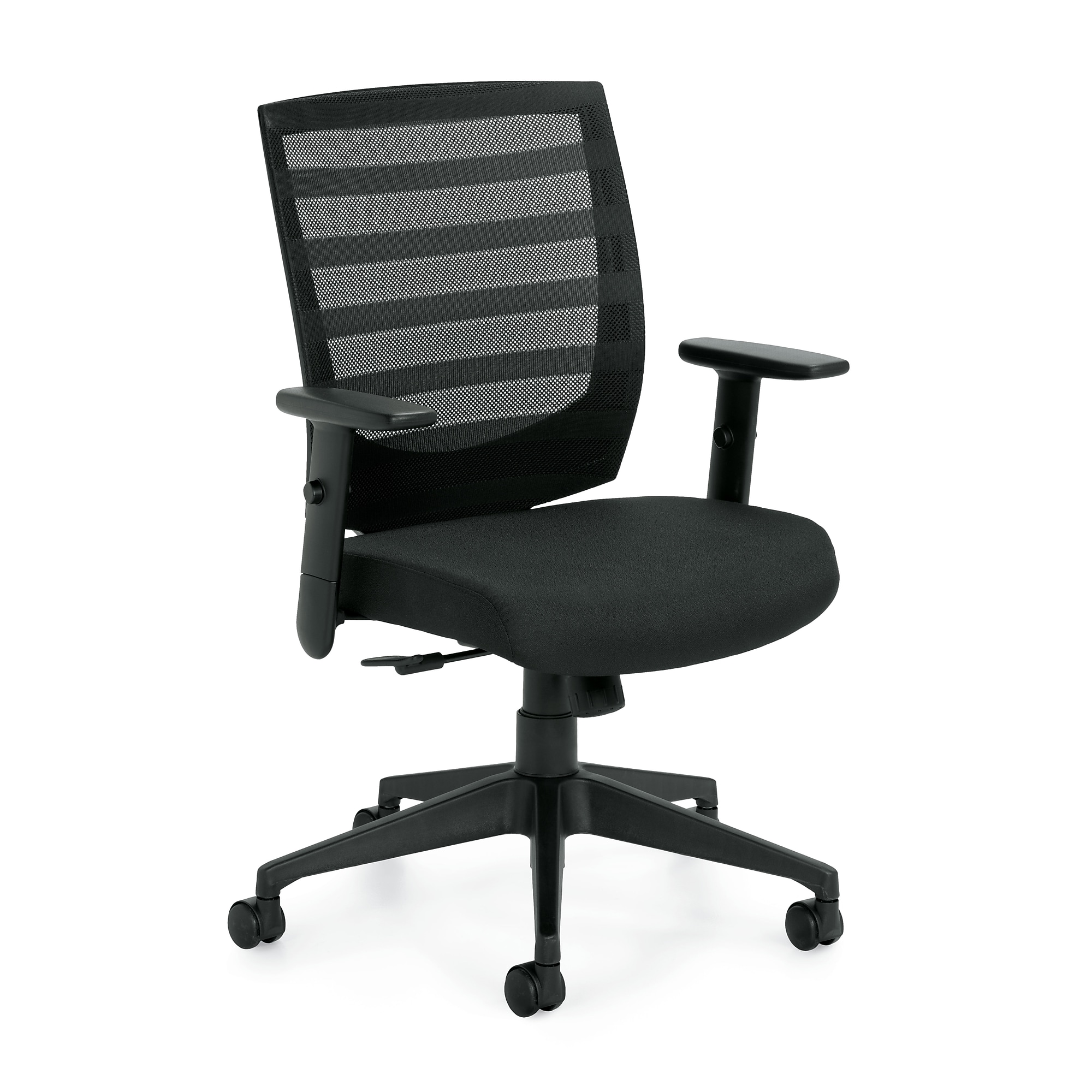 Offices To Go Mid-Back Mesh Fabric Management Chair, Black, Adjustable Arms (OTG11921B) Sansujyuku sansujyuku.com