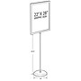 Azar Two-Sided Floor Stand Sign Holder, 22" x 28", Vertical, Freestanding, Silver Metal (AZA300289)~#|#~m006552219_sc7