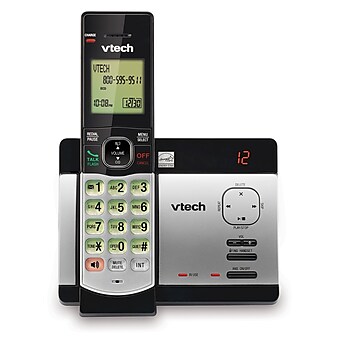 VTech Cordless Phone with Digital Answering, Silver/Black (CS5129)