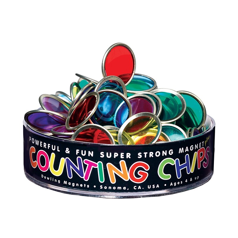Dowling Magnets Counting Chips With Block Magnet, Assorted Colors (DO-736608) image 1