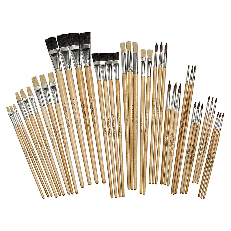 Pacon Brush Assortment Ages 5+, Set of 40 Brushes (PACAC5220) image 1