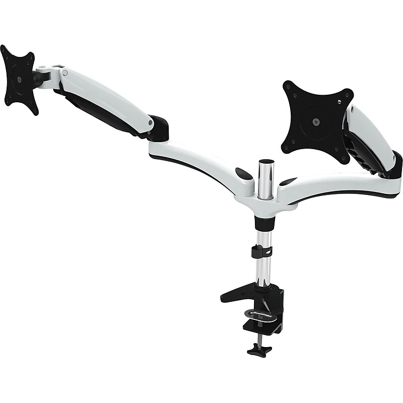 Amer Adjustable Monitor Mount, Up to 28", White/Black/Chrome (HYDRA2) image 1