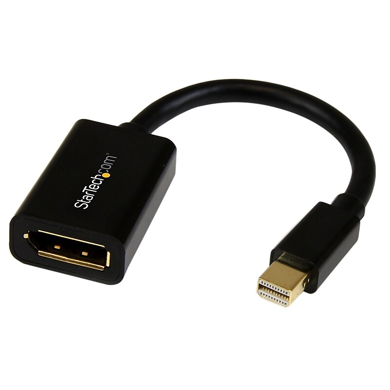 Startech 6" Mini DisplayPort To DisplayPort Male/Female Video Cable Adapter, Black image 1