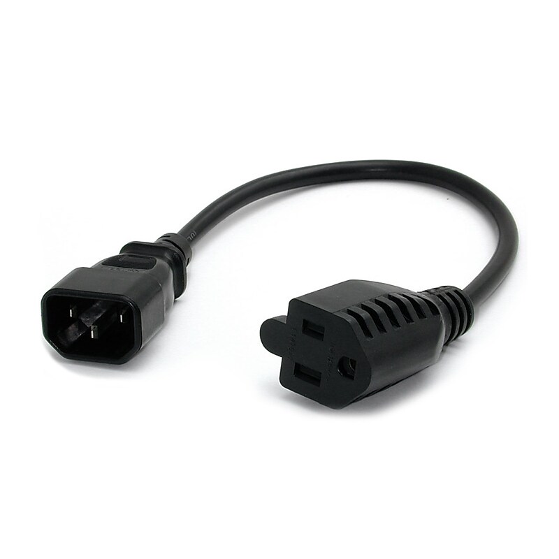 StarTech® 1 ft Computer Power Cord - IEC 320 EN 60320 C14 to NEMA 5-15R image 1
