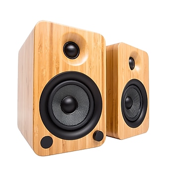 Kanto YU4 2 Way Powered Speakers with Bluetooth and Phono Preamp, Bamboo