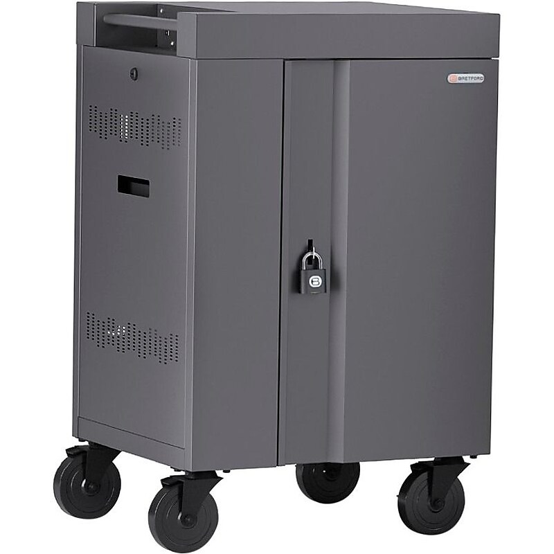 Bretford CUBE Cart Mini Charging Cart AC for 20 Devices, Charcoal Paint (TVCM20PAC-CK) image 1