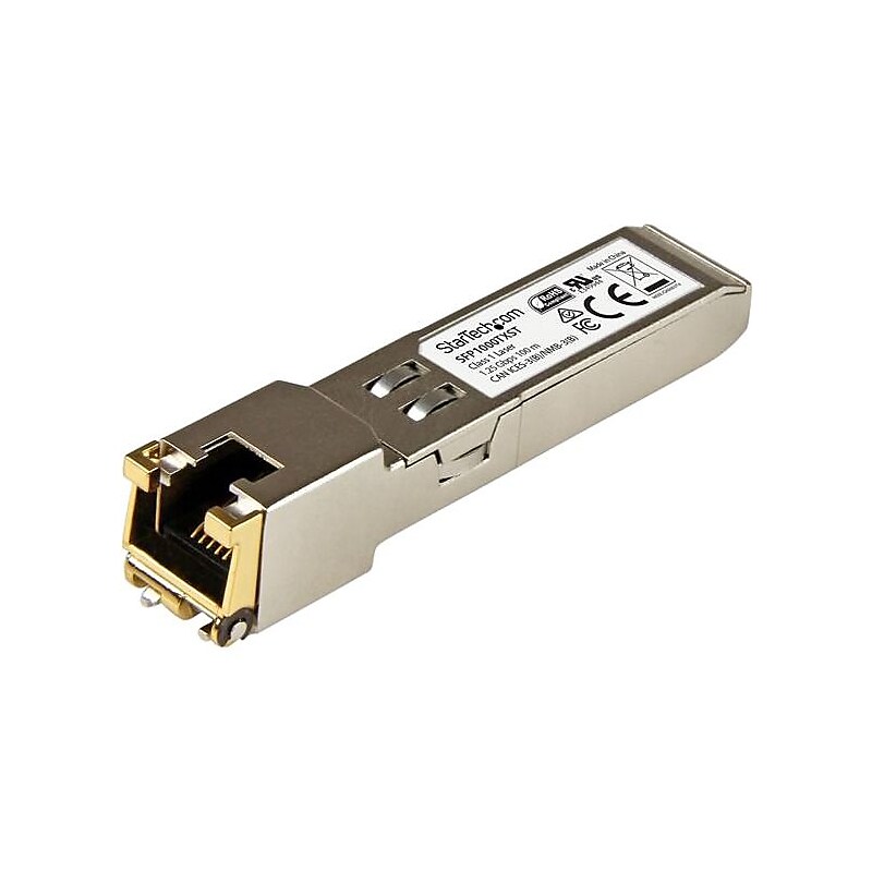 StarTech.com MSA Compliant 1000Base-TX SFP, Copper SFP, Gigabit SFP Module, RJ45 SFP, 1G SFP, 100m (328 ft) (SFP1000TXST) image 1