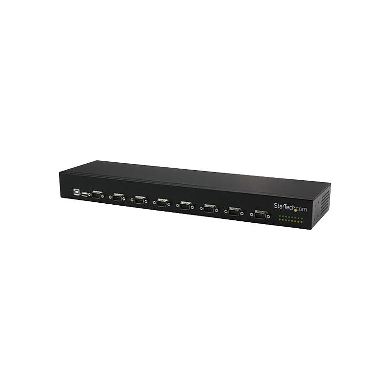 StarTech.com 8-Port USB to Serial Adapter Hub, USB to RS232 Port Adapter with Daisy Chain, Rackmount (ICUSB23208FD) image 1