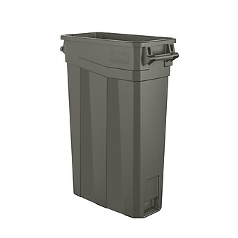 Suncast Commercial Slim Trash Can w/ Handles, 23 Gallon, Gray (TCNH2030)