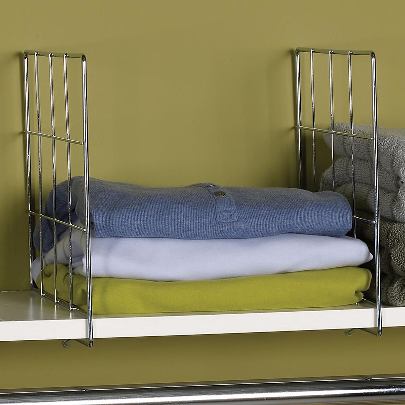 Household Essentials Wire Shelf Divider, Chrome, 2/Set (25000) image 1