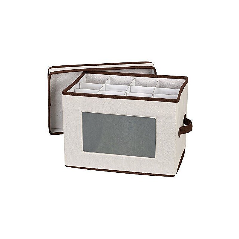 Household Essentials Stemware Flute Storage Chest, Natural (544) image 1