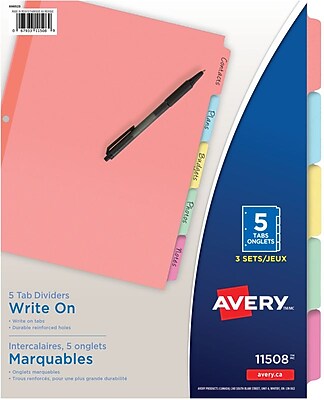 Avery 15 Tab Dividers Template
