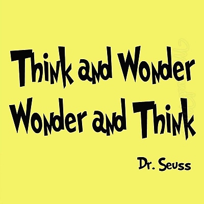 VWAQ Think and Wonder, Wonder and Think Dr Seuss Quote Wall Decal; Gold