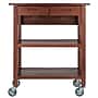 Winsome Jonathan 2-Shelf Wood Mobile Kitchen Cart with Lockable Wheels, Walnut (94734)~#|#~m006802495_sc7