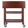 Winsome Jonathan 2-Shelf Wood Mobile Kitchen Cart with Lockable Wheels, Walnut (94734)~#|#~m006802496_sc7