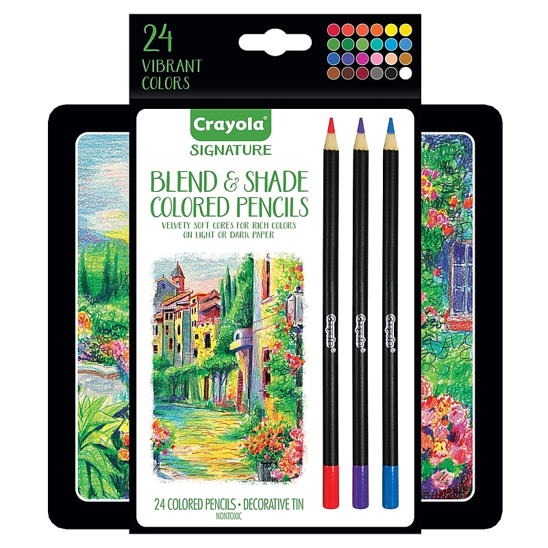 Crayola 24ct Blend & Shade Colored Pencils with Tin image 1