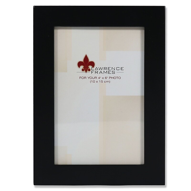 Lawrence Frames 4" x 6" Wood Classic Picture Frame, Black (34346) image 1