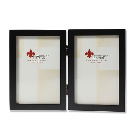 4x6 Hinged Double Black Wood Picture Frame Gallery Collection at Staples