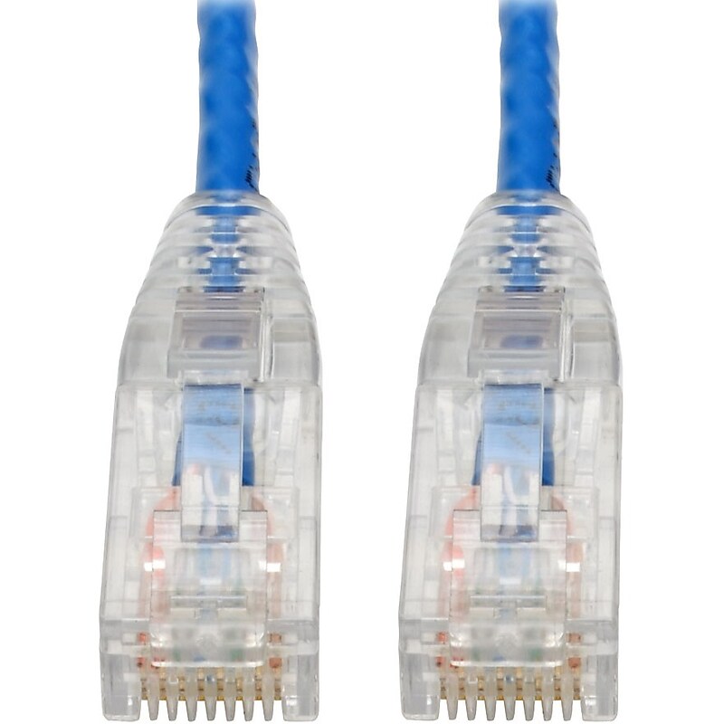 Tripp Lite Cat6 Gigabit Snagless Molded Slim UTP Patch Cable (RJ45 M/M), Blue, 6 in. (N201-S6N-BL) image 1