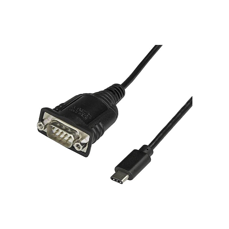 StarTech UCB C to Serial Adapter, USB C to RS232 Cable, USB C to DB9 Cable Adapter, Windows / macOS / Linux Compatible image 1