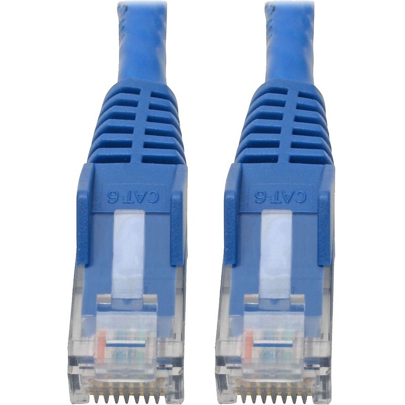 Tripp Lite Cat6 GbE Gigabit Ethernet Snagless Molded Patch Cable UTP Blue RJ45 M/M 6in 6" (N201-06N-BL) image 1