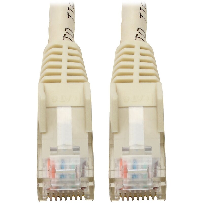 Tripp Lite Cat6 GbE Gigabit Ethernet Snagless Molded Patch Cable UTP White RJ45 M/M 6in 6" (N201-06N-WH) image 1