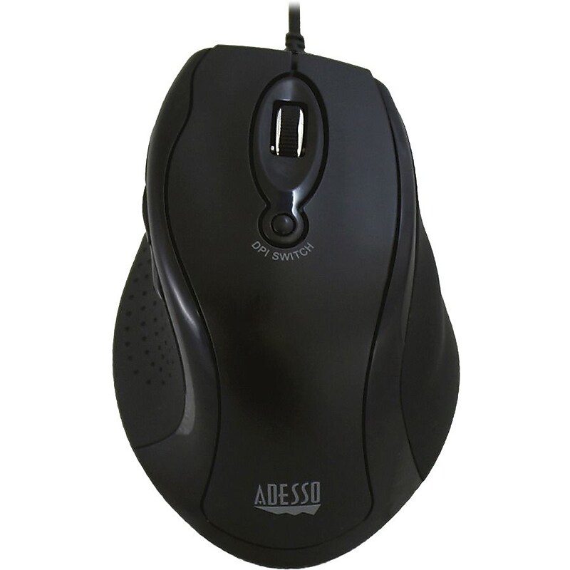 Adesso iMouse G2 Ergonomic Ambidextrous Optical USB Mouse, Black image 1