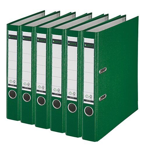 Leitz Premium 2" 2Ring A4 Sized European Binders, Green, 6/Pack (1015PACKGR) Staples